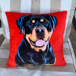 Rottweiler Fleece Pillow with Insert